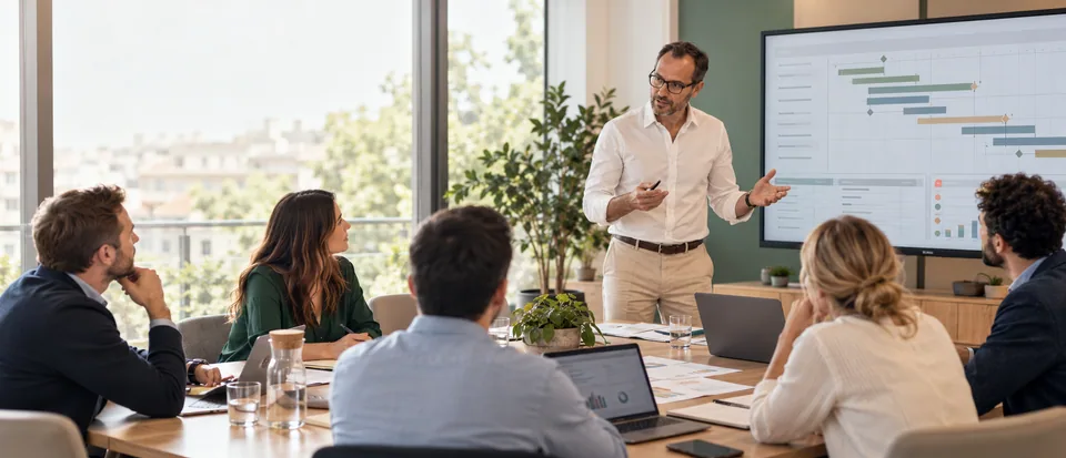Revue de planning et de dépendances en équipe de programme.